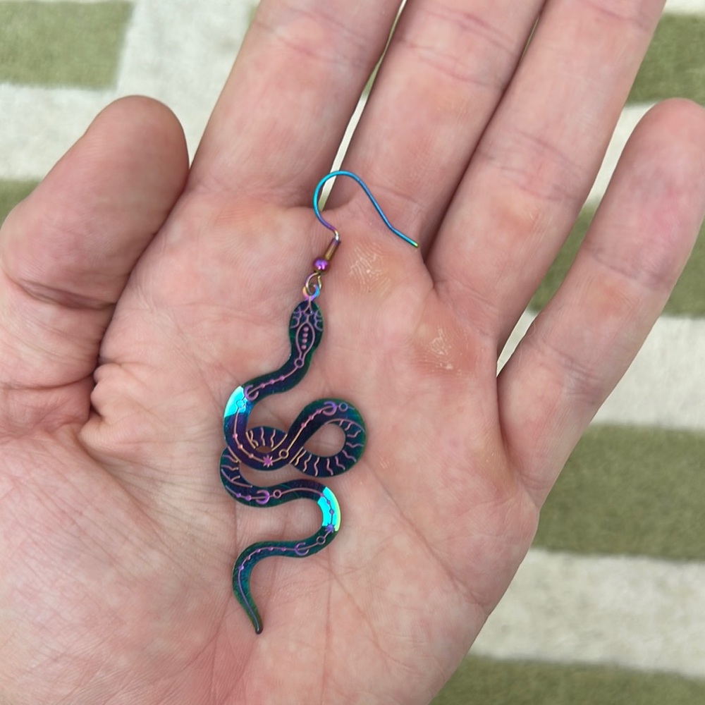 Urban Outfitters Iridescent Snake Reptile Earring